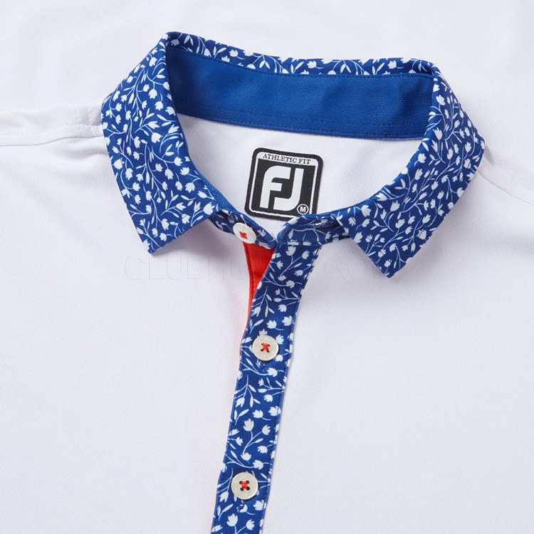 FootJoy Tossed Tulip Trim Pique Golf Polo Shirt - Image 2
